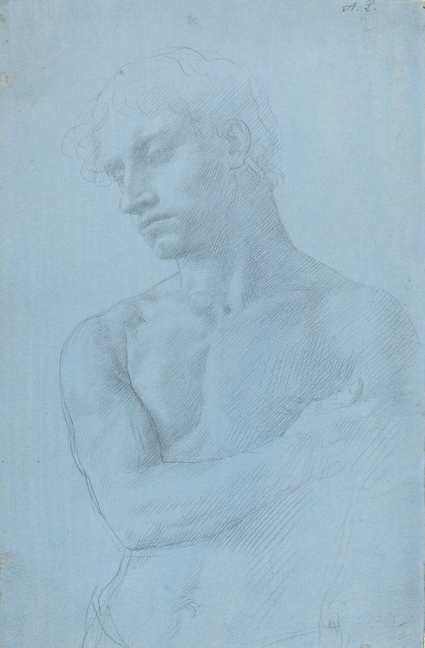 Byste av naken mann. av Alphonse Legros