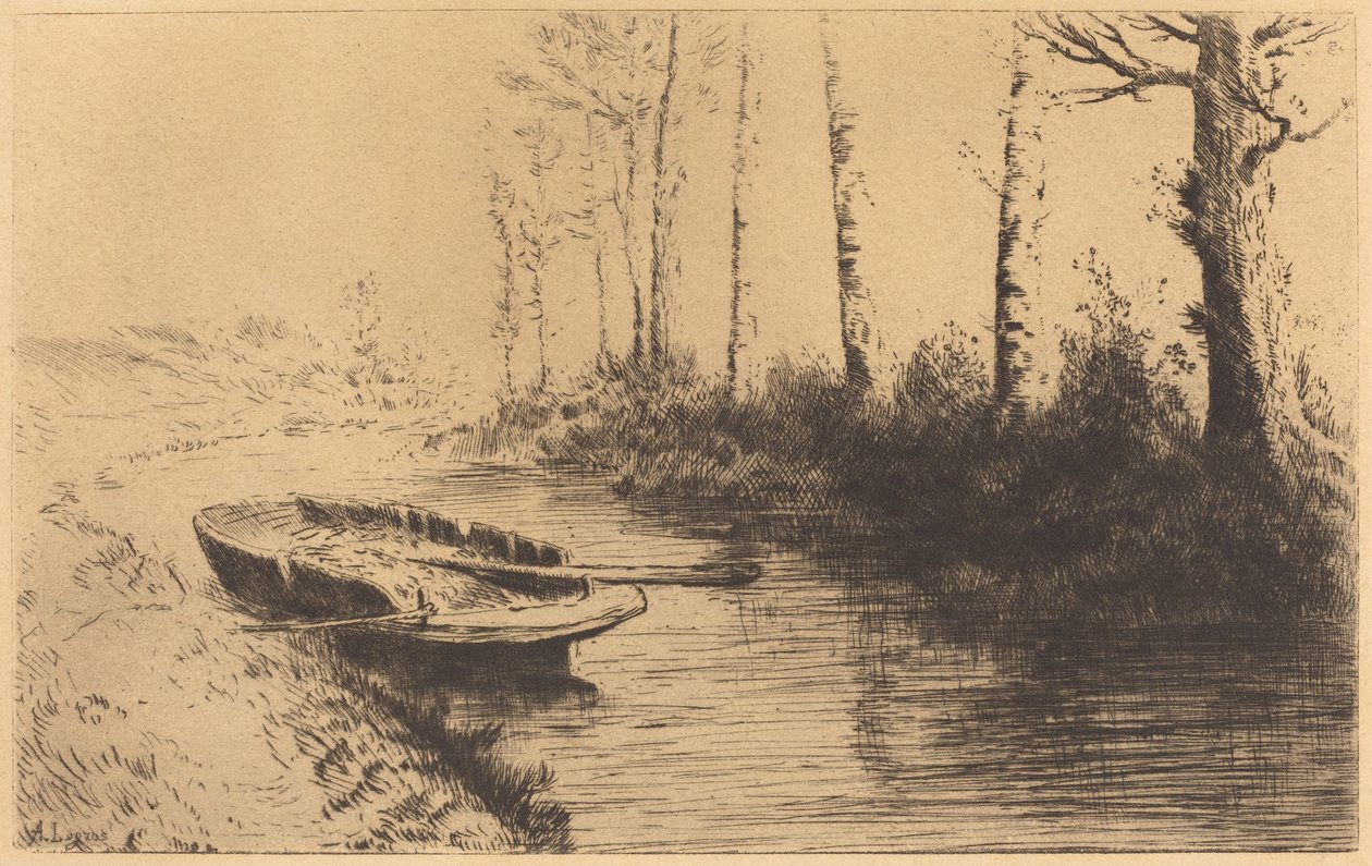Canal Seen by Morning Light (Kanalen: Morgenstemning) av Alphonse Legros