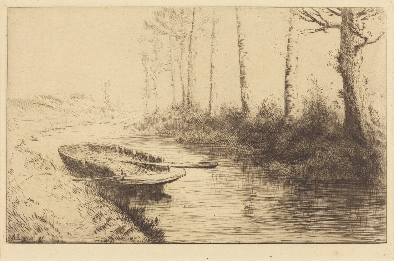Canal Seen by Morning Light (Kanalen: Morgenstemning) av Alphonse Legros