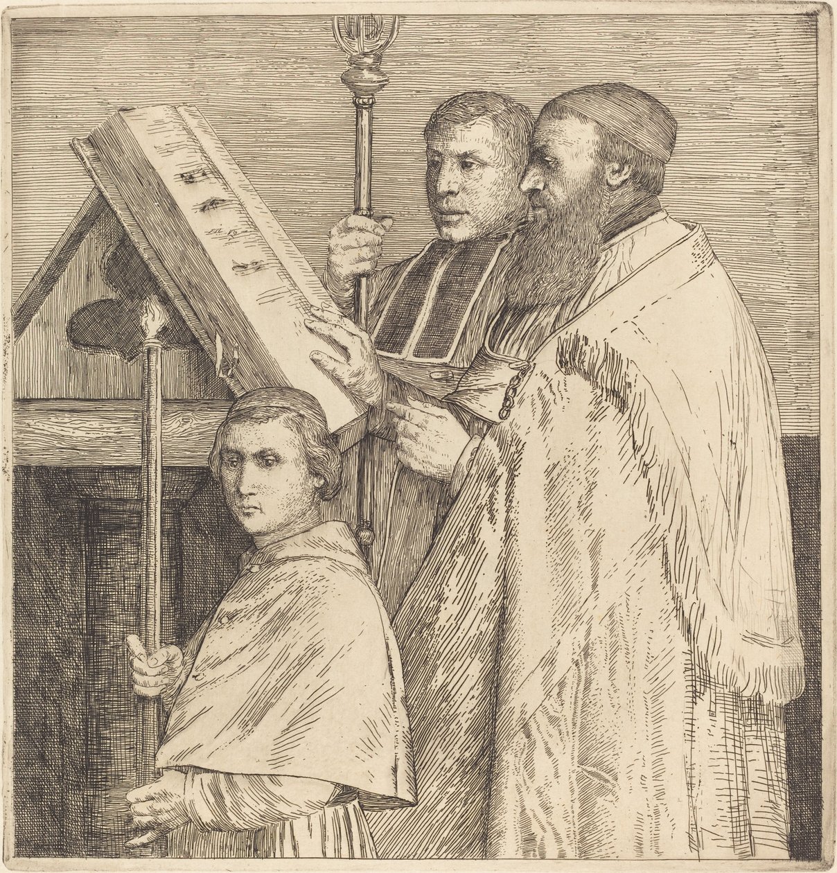 Korister, 2. plate (Le lutrin) av Alphonse Legros