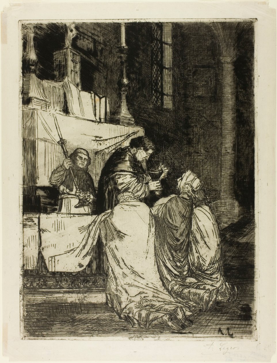 Nattverd i St. Médard-kirken av Alphonse Legros