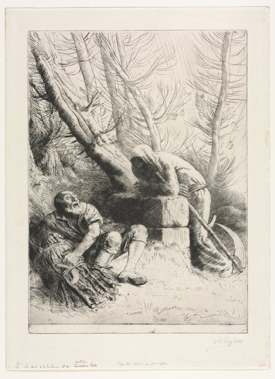 Døden og vedhoggeren av Alphonse Legros