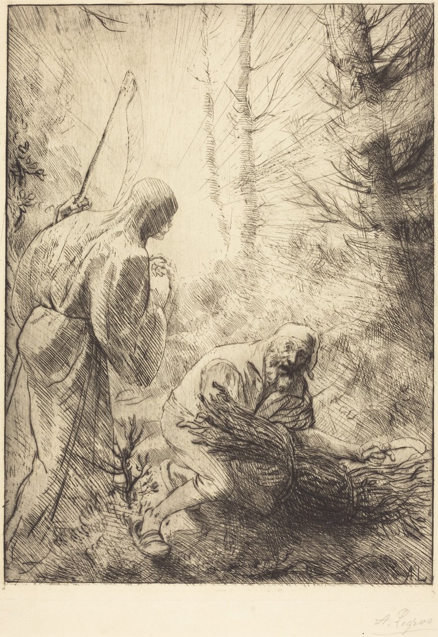 Døden og vedhuggeren, 2. tavle av Alphonse Legros