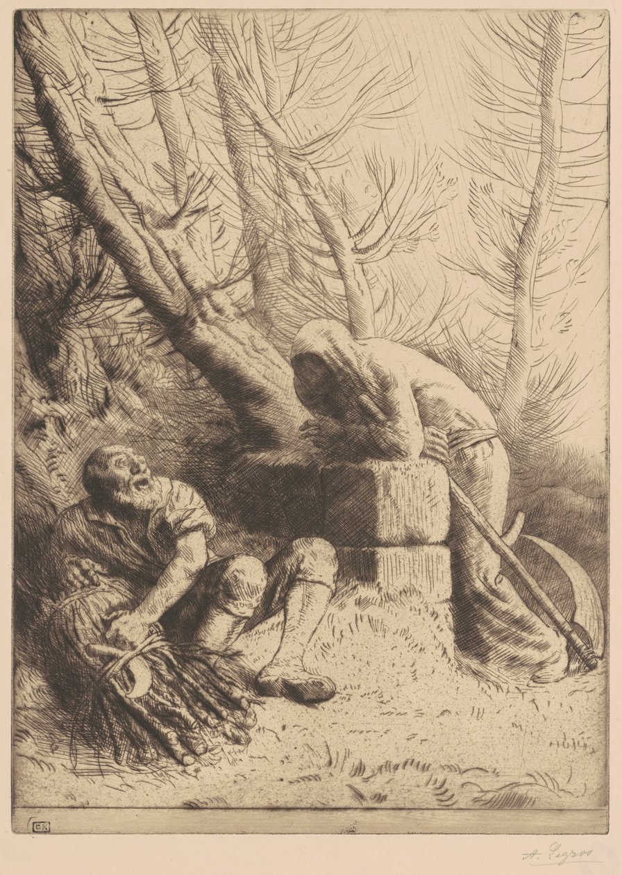Døden og vedhoggeren, 4. tavle av Alphonse Legros