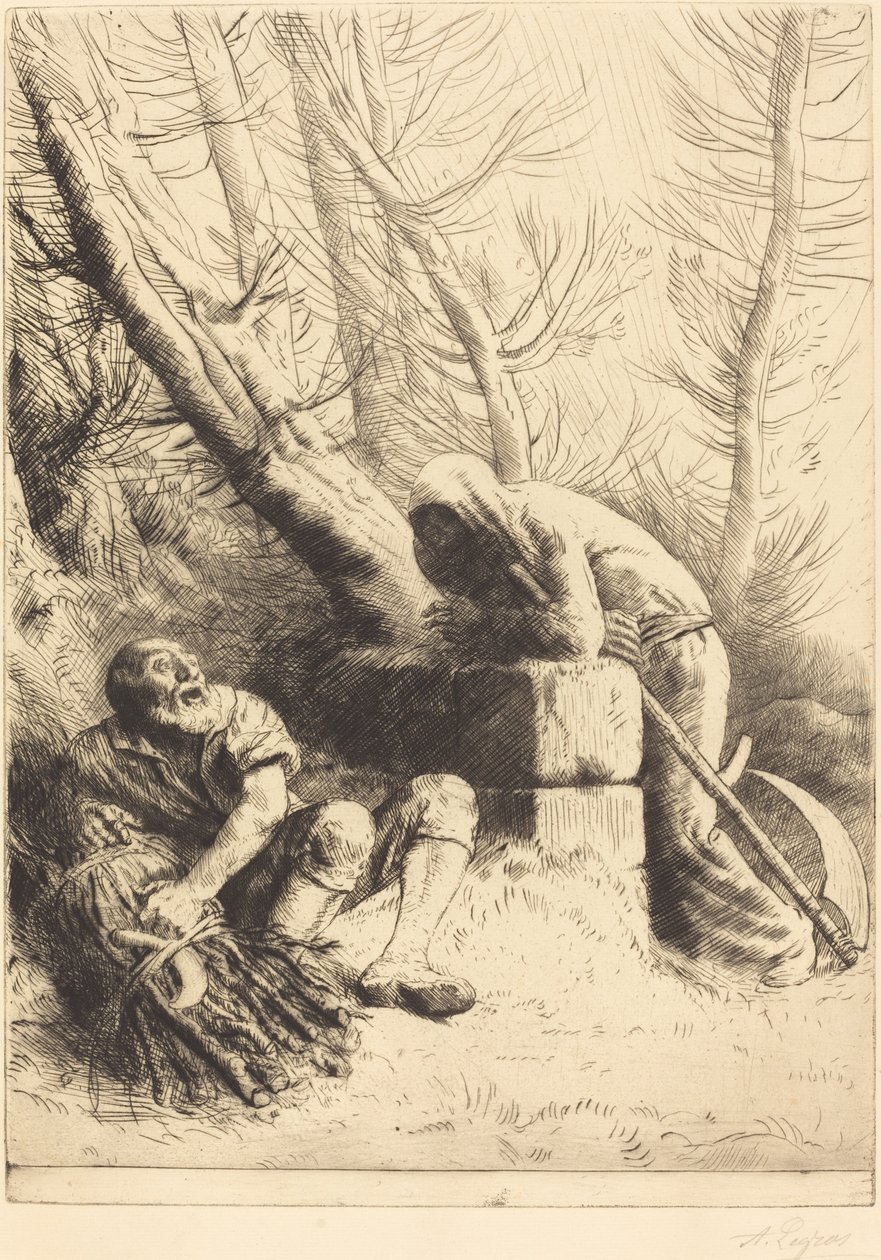 Døden og vedhoggeren, 4. plate La mort et le bucheron. av Alphonse Legros
