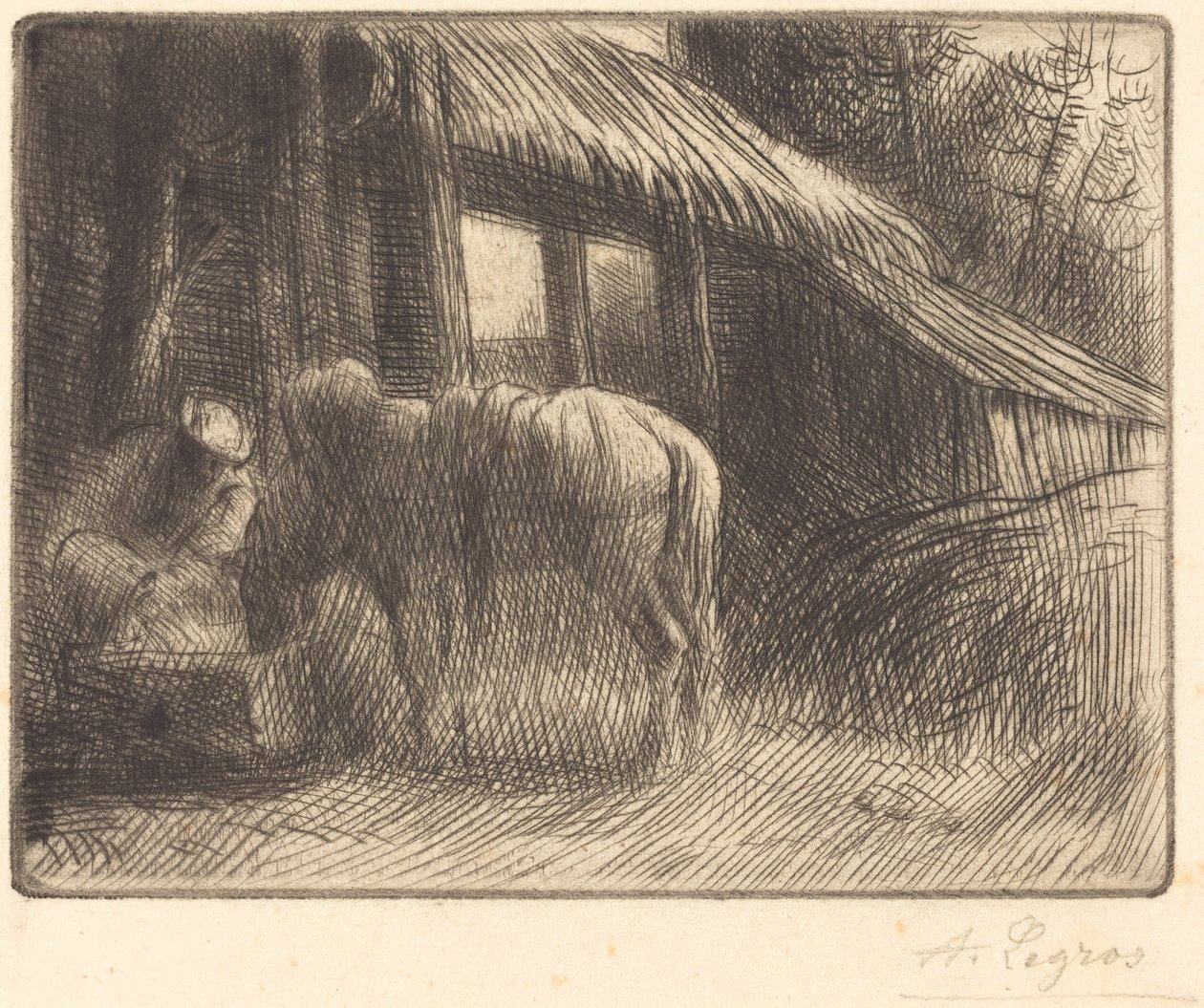 Drikketrau, 2. tallerken Drikketrauet. av Alphonse Legros