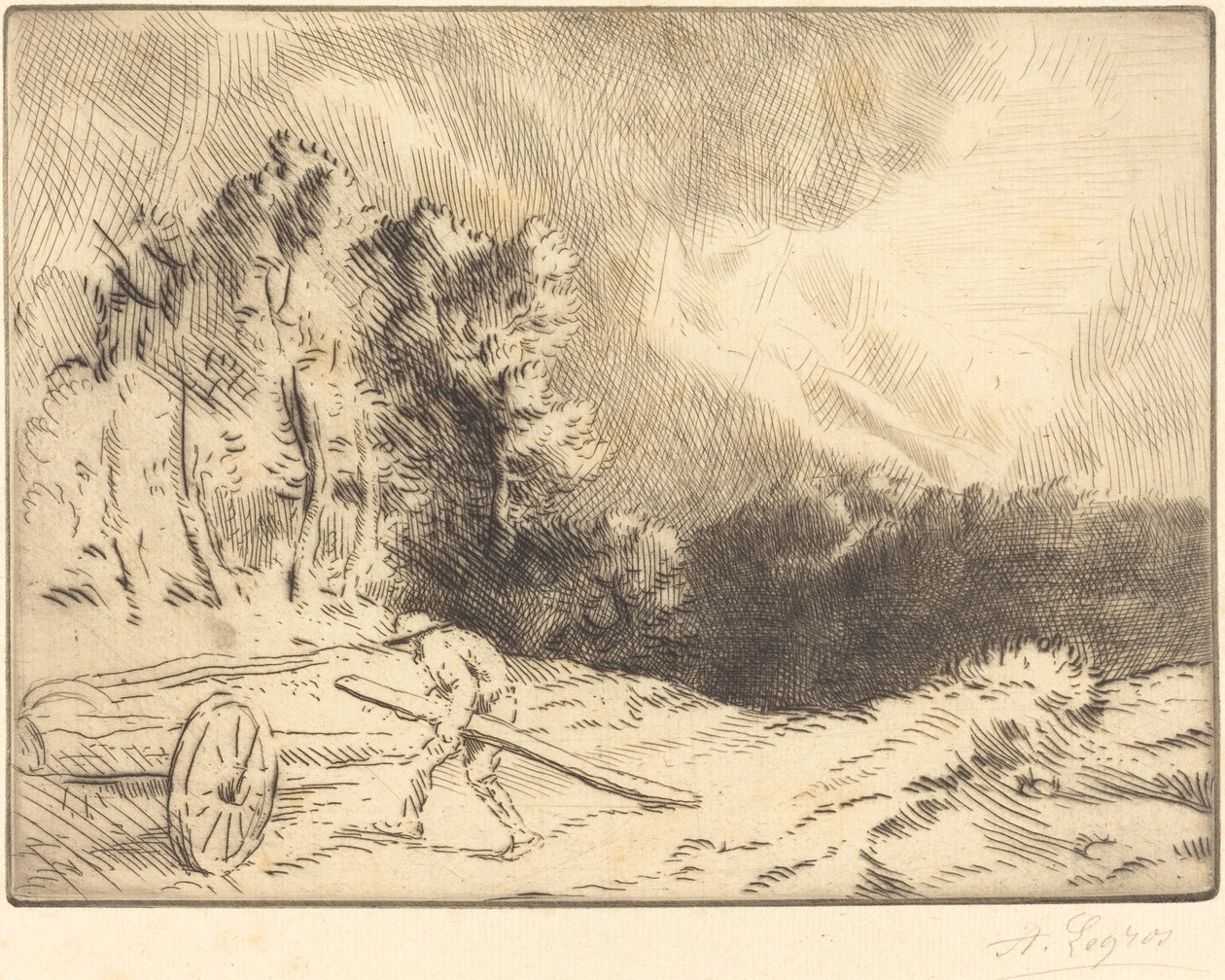 Edge of a Forest in Bourgogne (Un coin de foret en Bourgogne) av Alphonse Legros