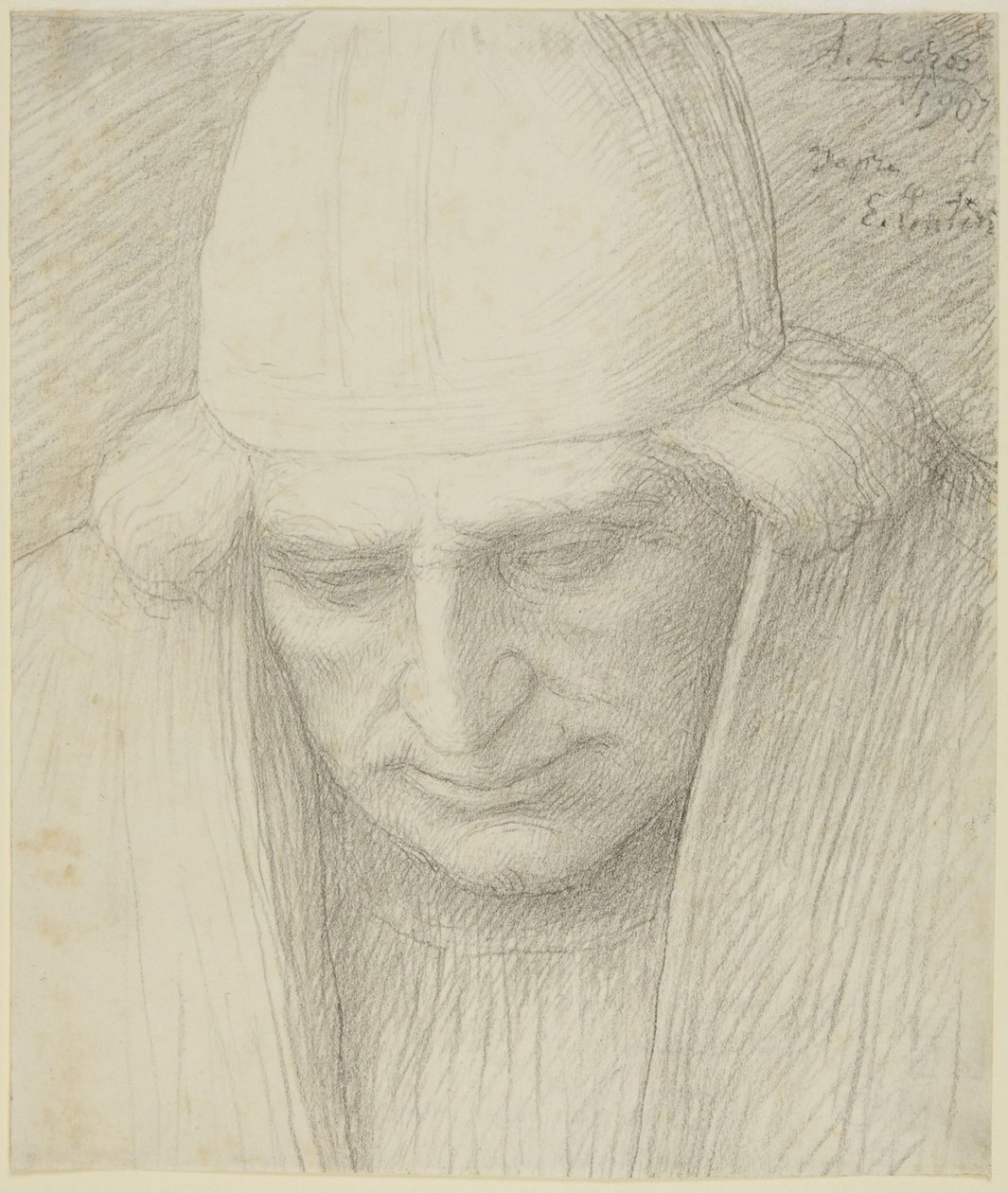 Eldre mann med lue av Alphonse Legros