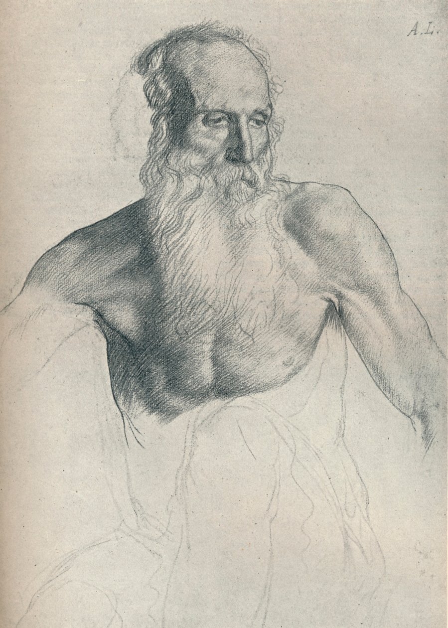 Studie av gammel mann med langt skjegg, c1895, 1923 av Alphonse Legros