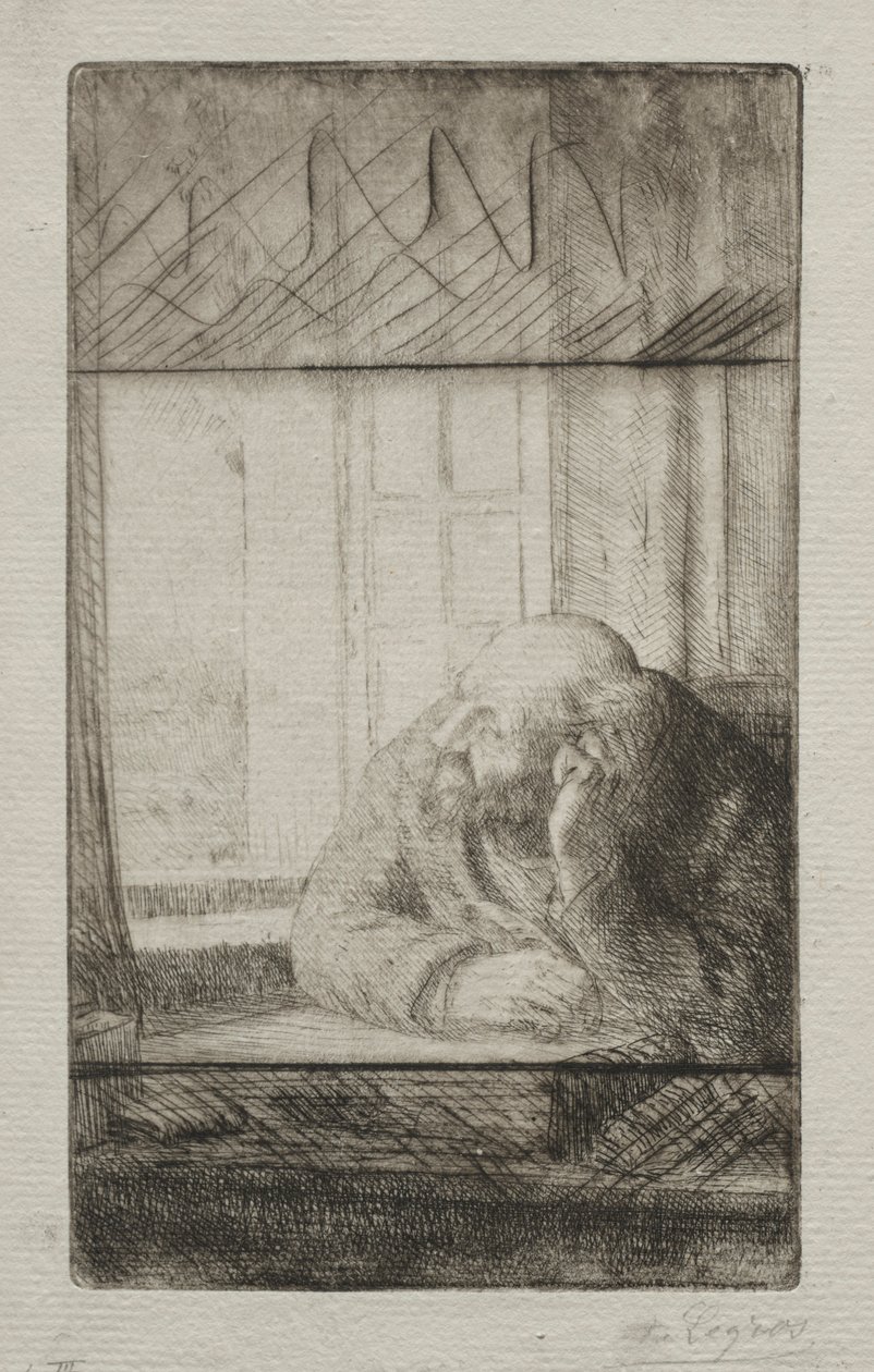 Kveld ved vinduet. av Alphonse Legros