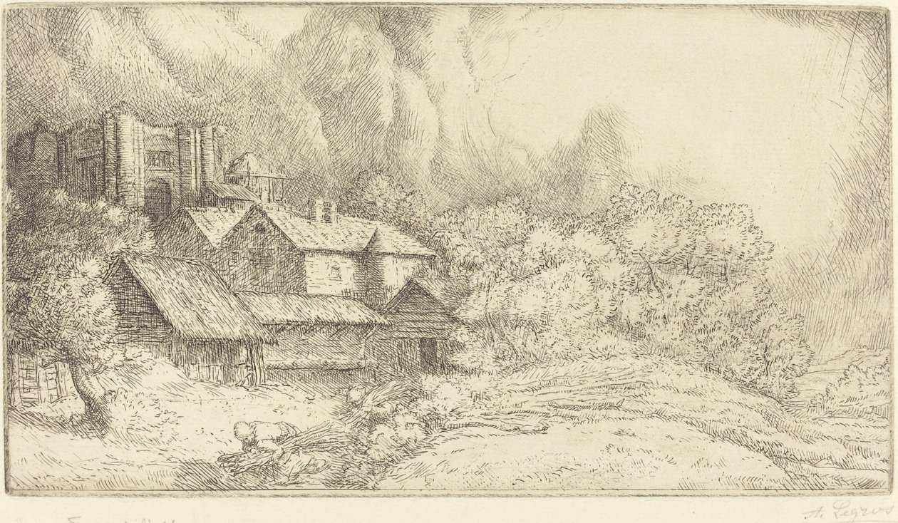 Gård ved klosteret av Alphonse Legros