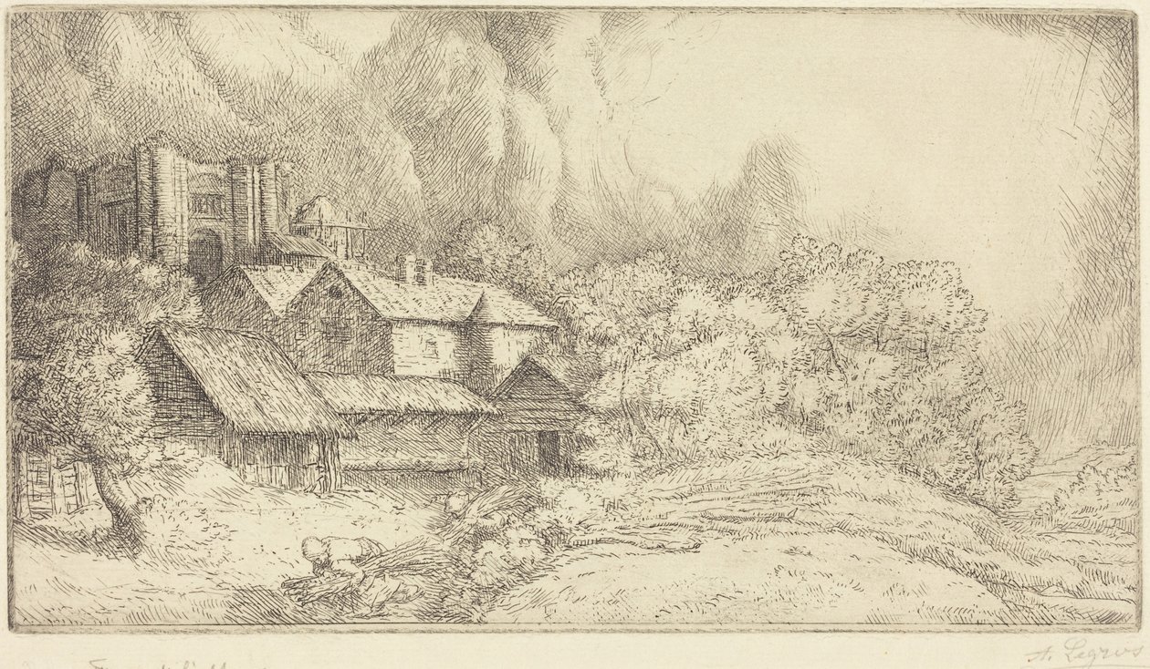 Gård ved klosteret av Alphonse Legros