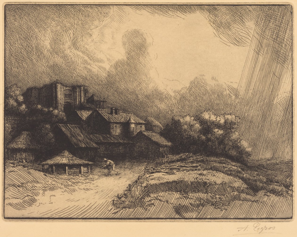 Gård ved klosteret av Alphonse Legros