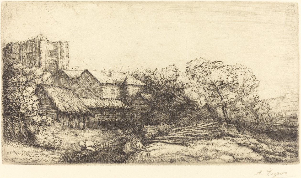 Gård ved klosteret Gården ved klosteret. av Alphonse Legros