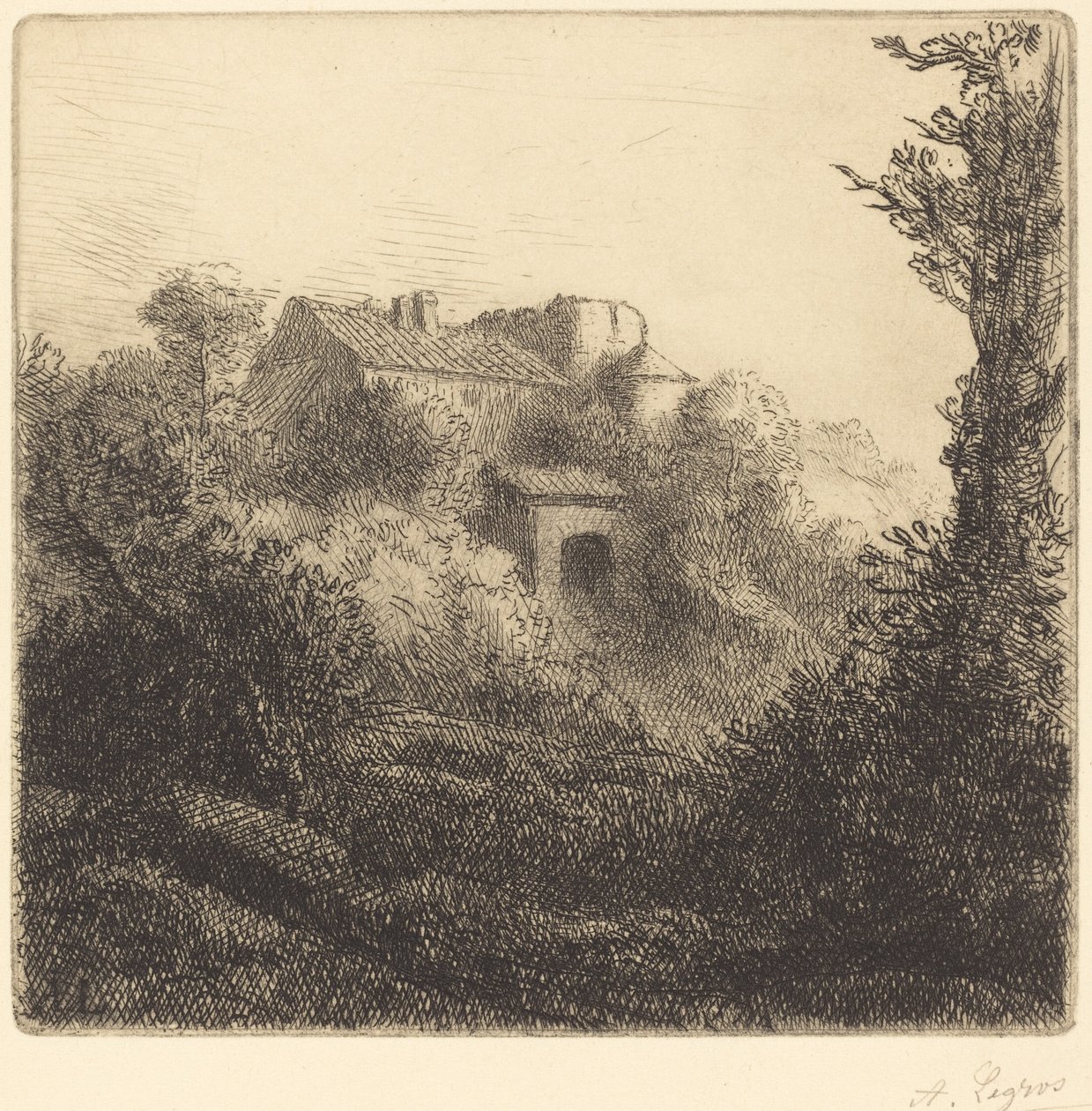 Farm on a Hill av Alphonse Legros