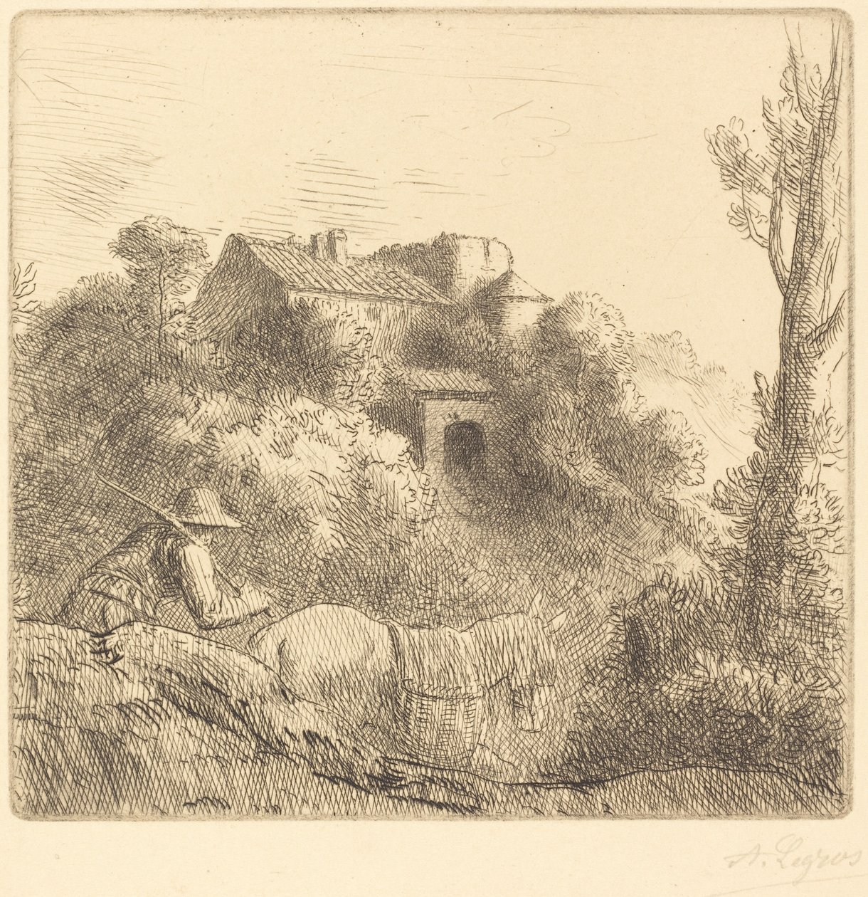 Farm on a Hill av Alphonse Legros