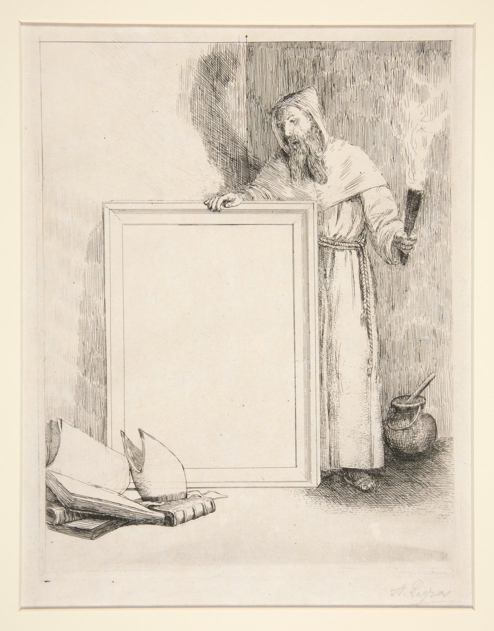 «Fifty Impressions of 10 Etchings» (Tittelsiden til serien utgitt av Marseille Holloway) av Alphonse Legros