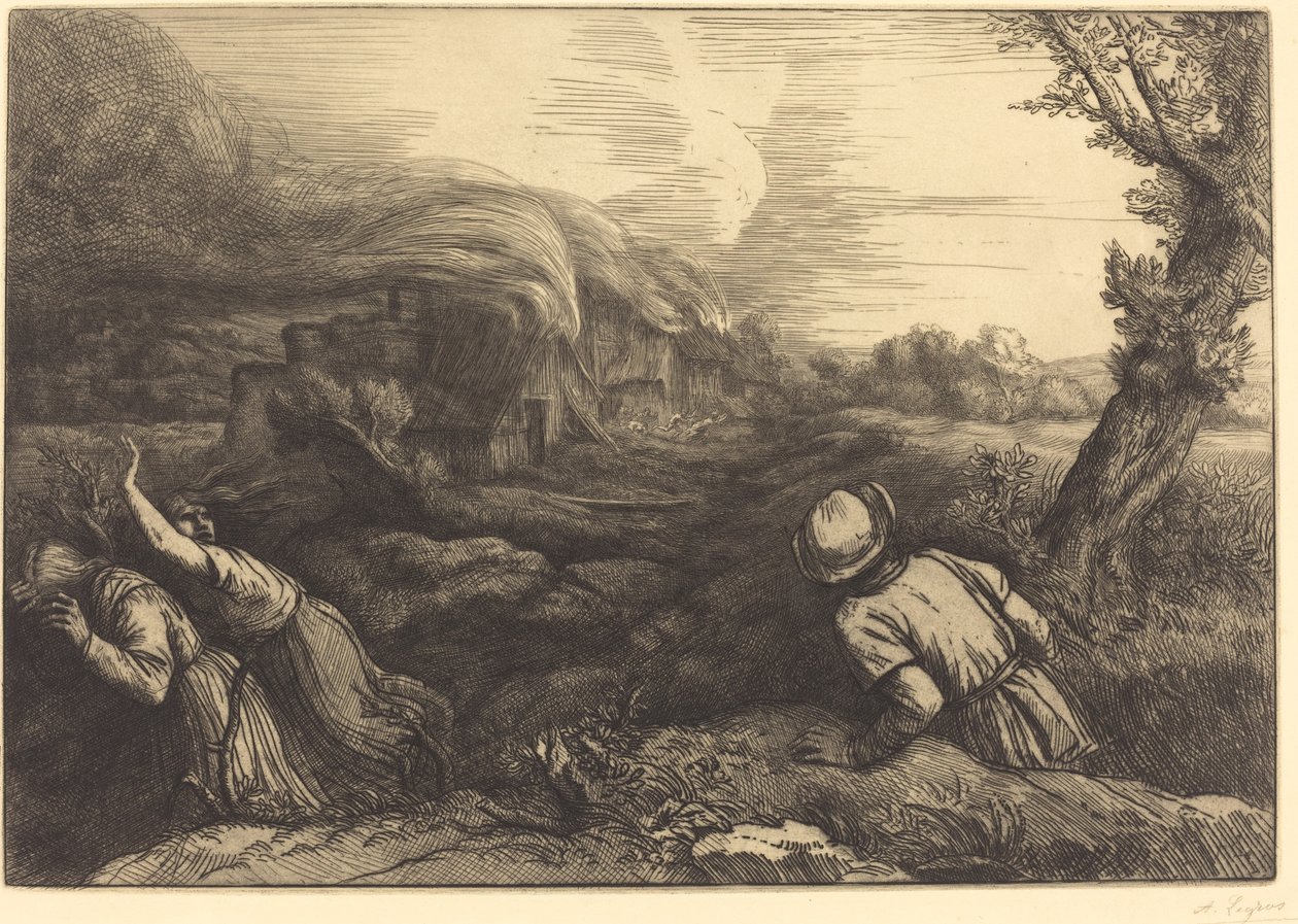 Brann i grenda Brann i grenda. av Alphonse Legros