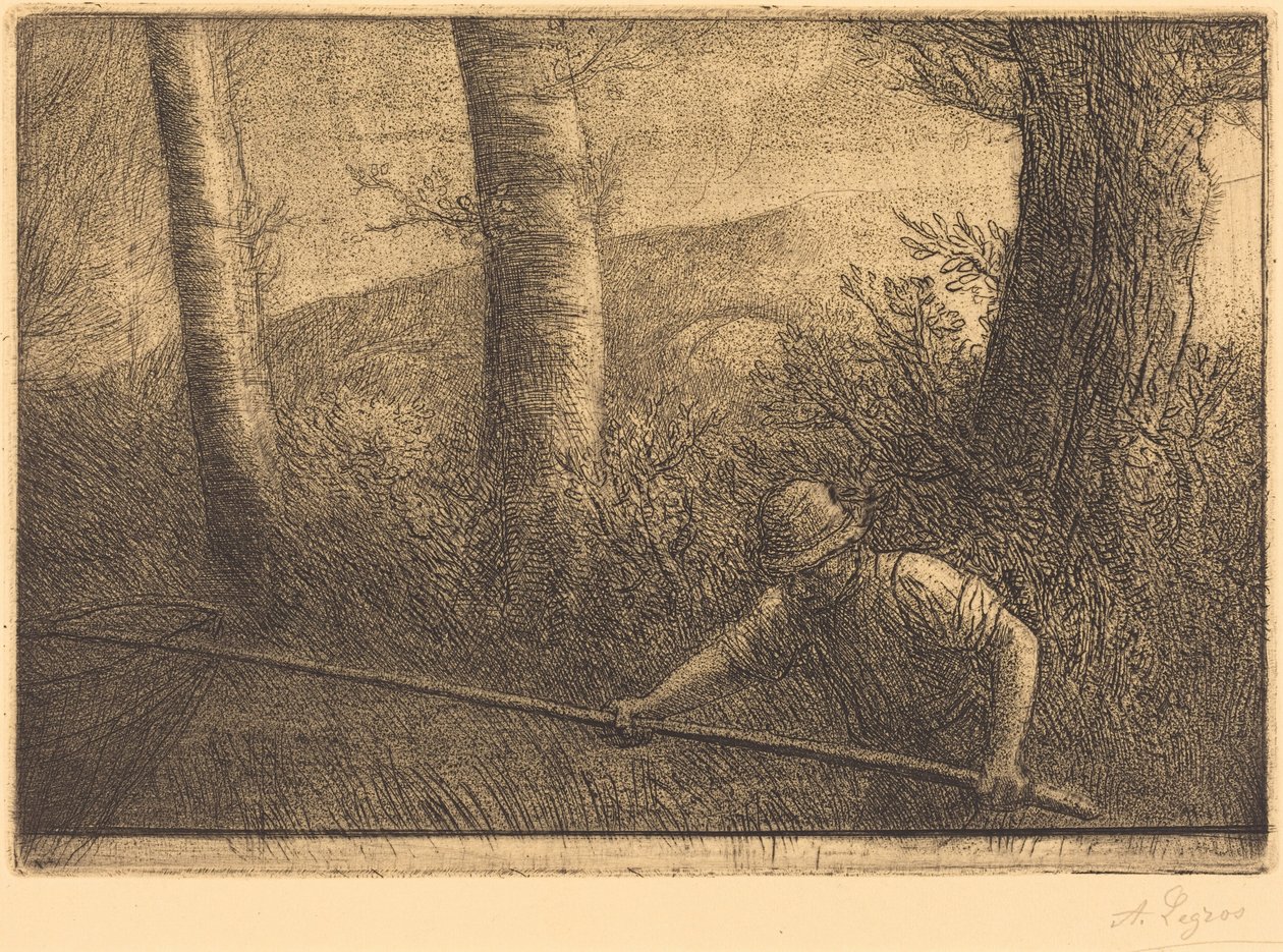 Fisker med håv av Alphonse Legros