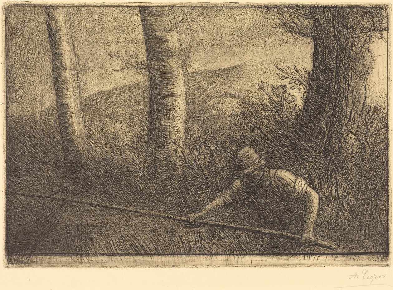 Fisker med håv av Alphonse Legros
