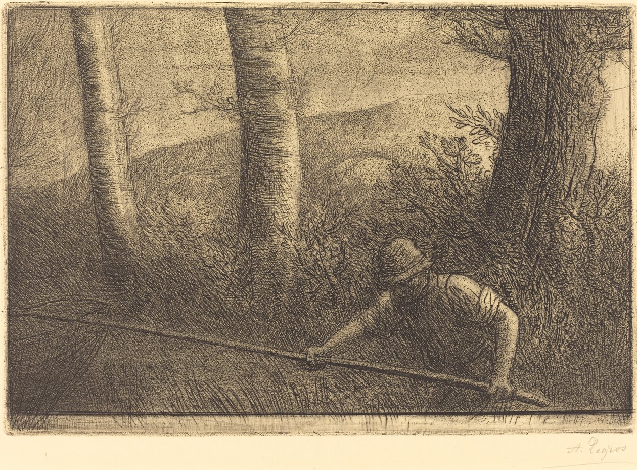 Fisker med bøylenett La peche a la trøbbel. av Alphonse Legros