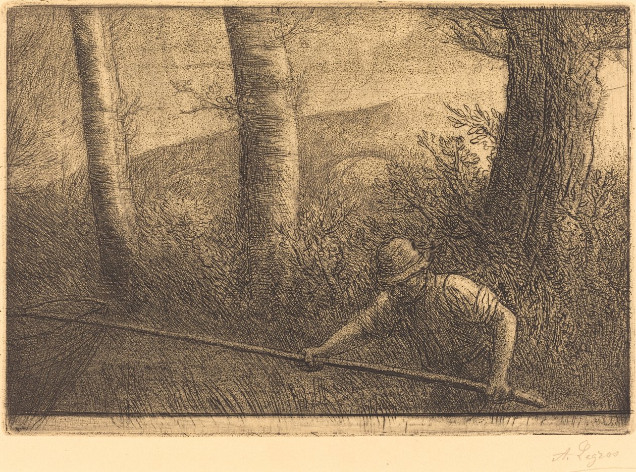 Fisker med bøylenett La peche a la trøbbel. av Alphonse Legros