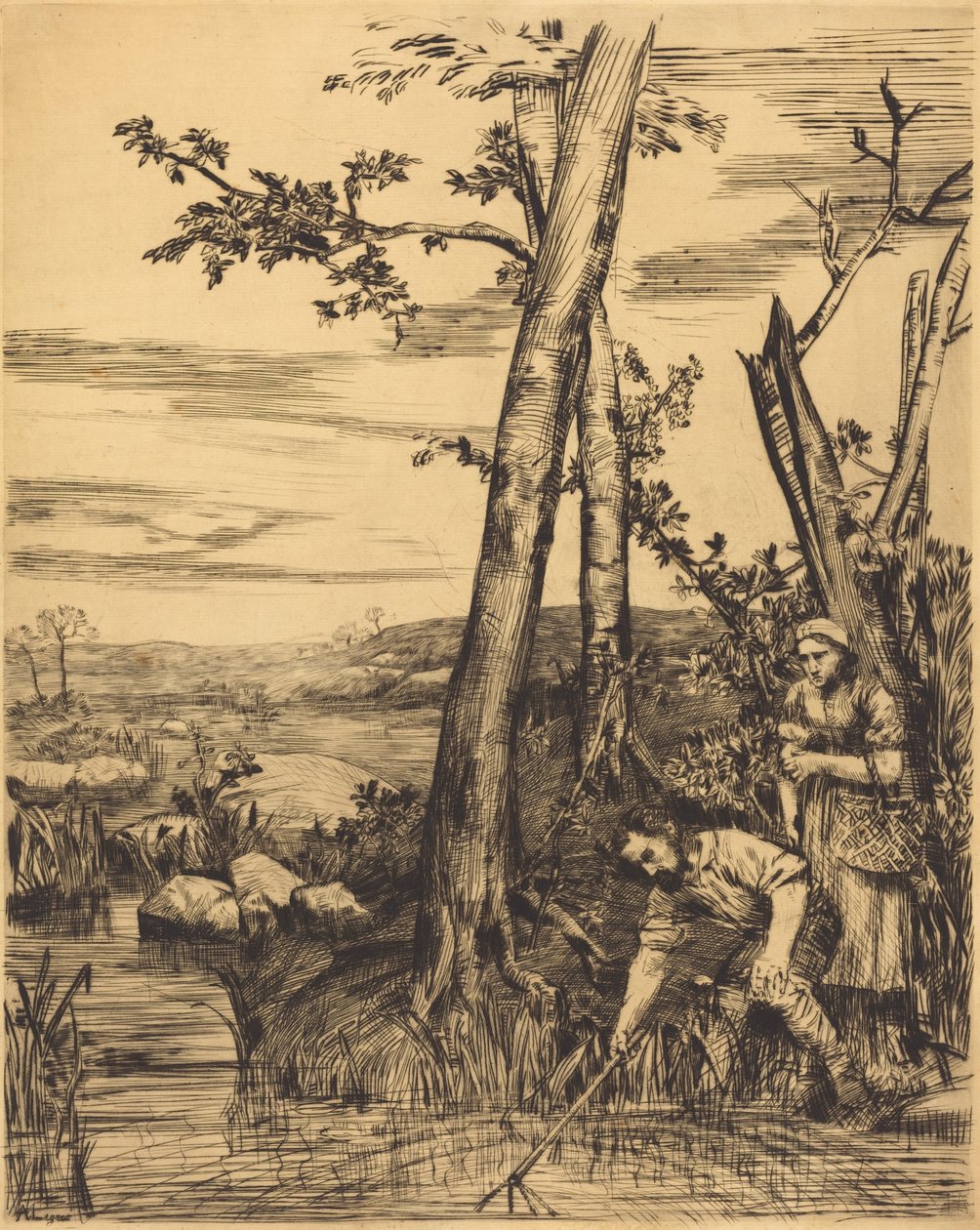 Fischen nach Flusskrebsen av Alphonse Legros