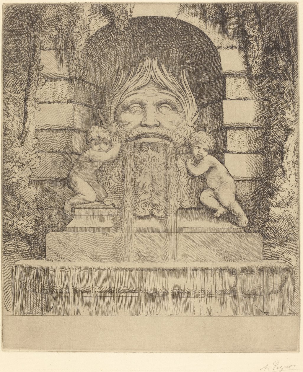 Fontene: Grotesk, barn og basseng av Alphonse Legros