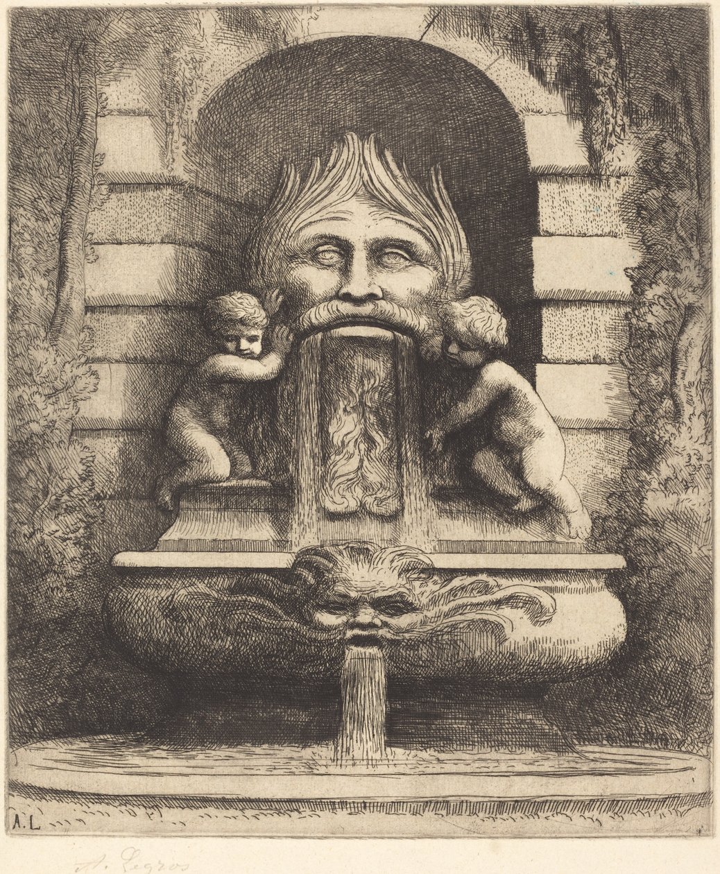 Fontene: Grotesk, barn og basseng av Alphonse Legros