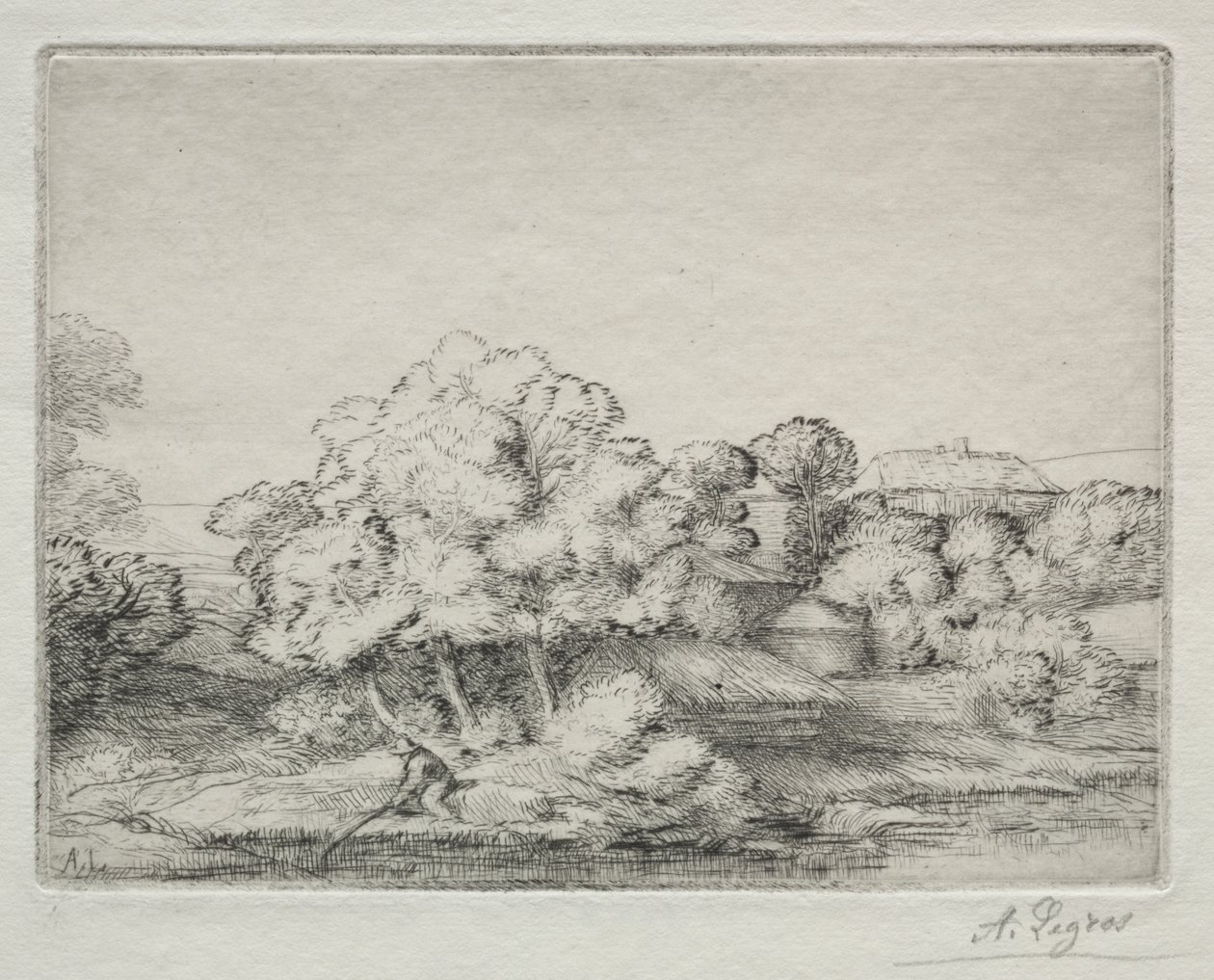 Hamlet nær innsjøen av Alphonse Legros
