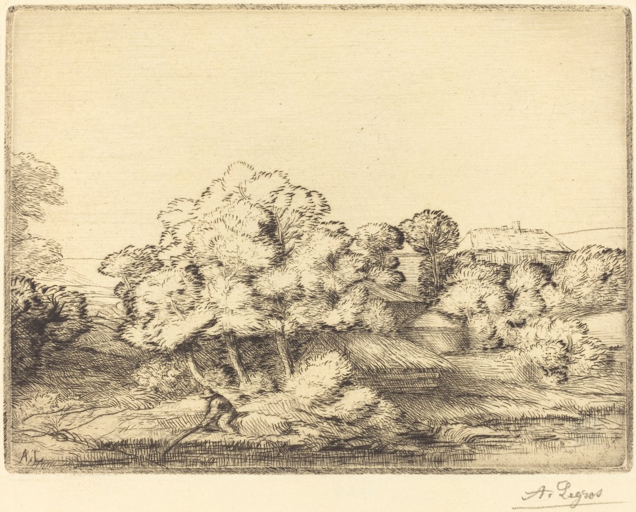 Hamlet nær innsjøen av Alphonse Legros