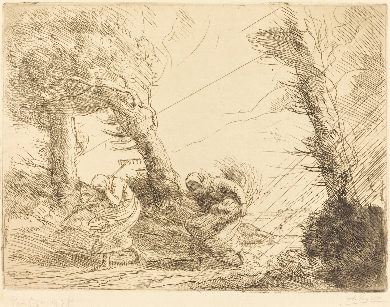 Harvesters overrasket av stormen Harvesters overrasket av stormen. av Alphonse Legros