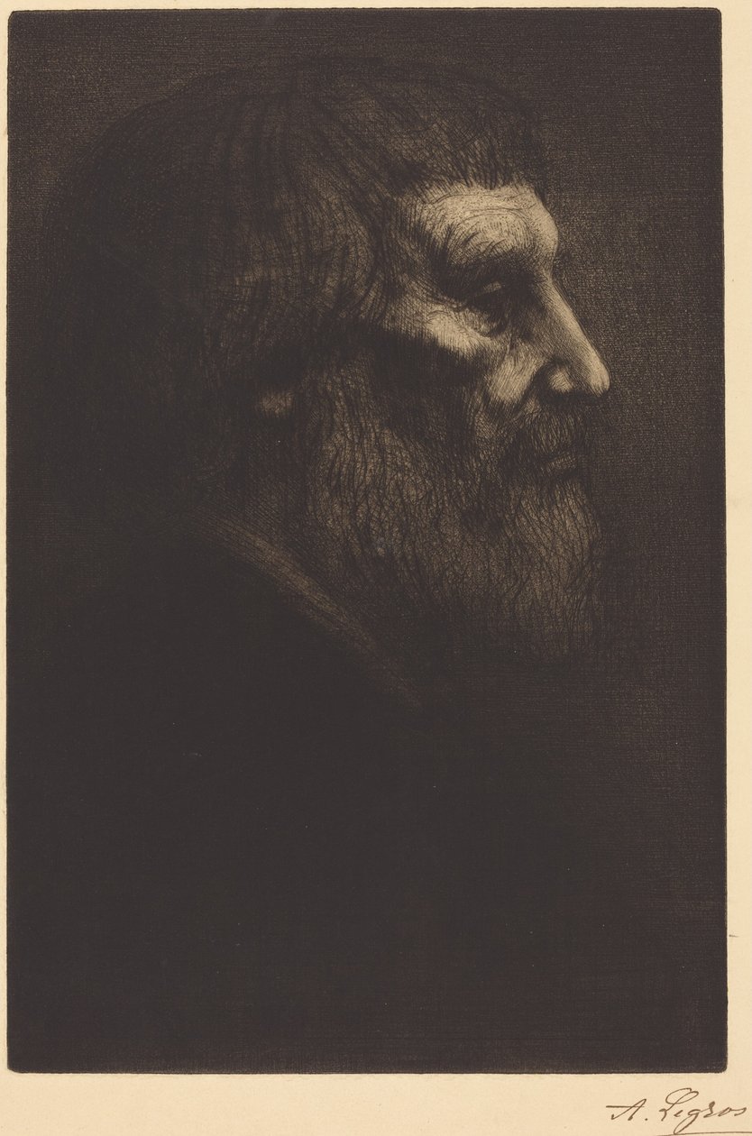 Hodet til en tigger (Tête de mendiant) av Alphonse Legros