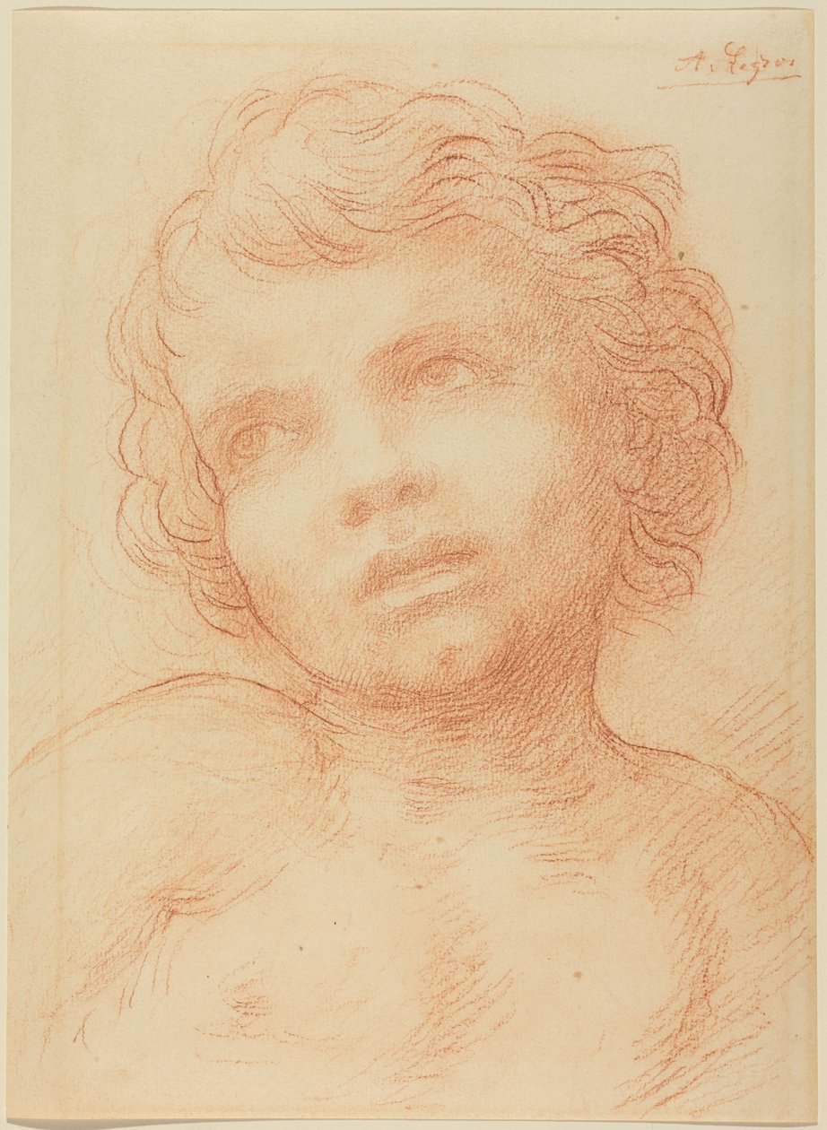 Et barns hode av Alphonse Legros