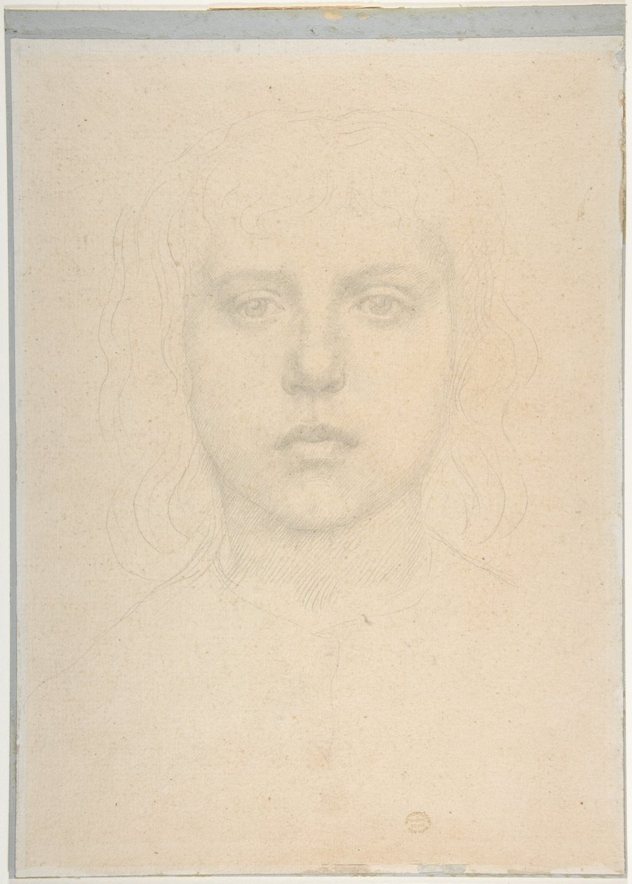 Hodestudie av en jente av Alphonse Legros
