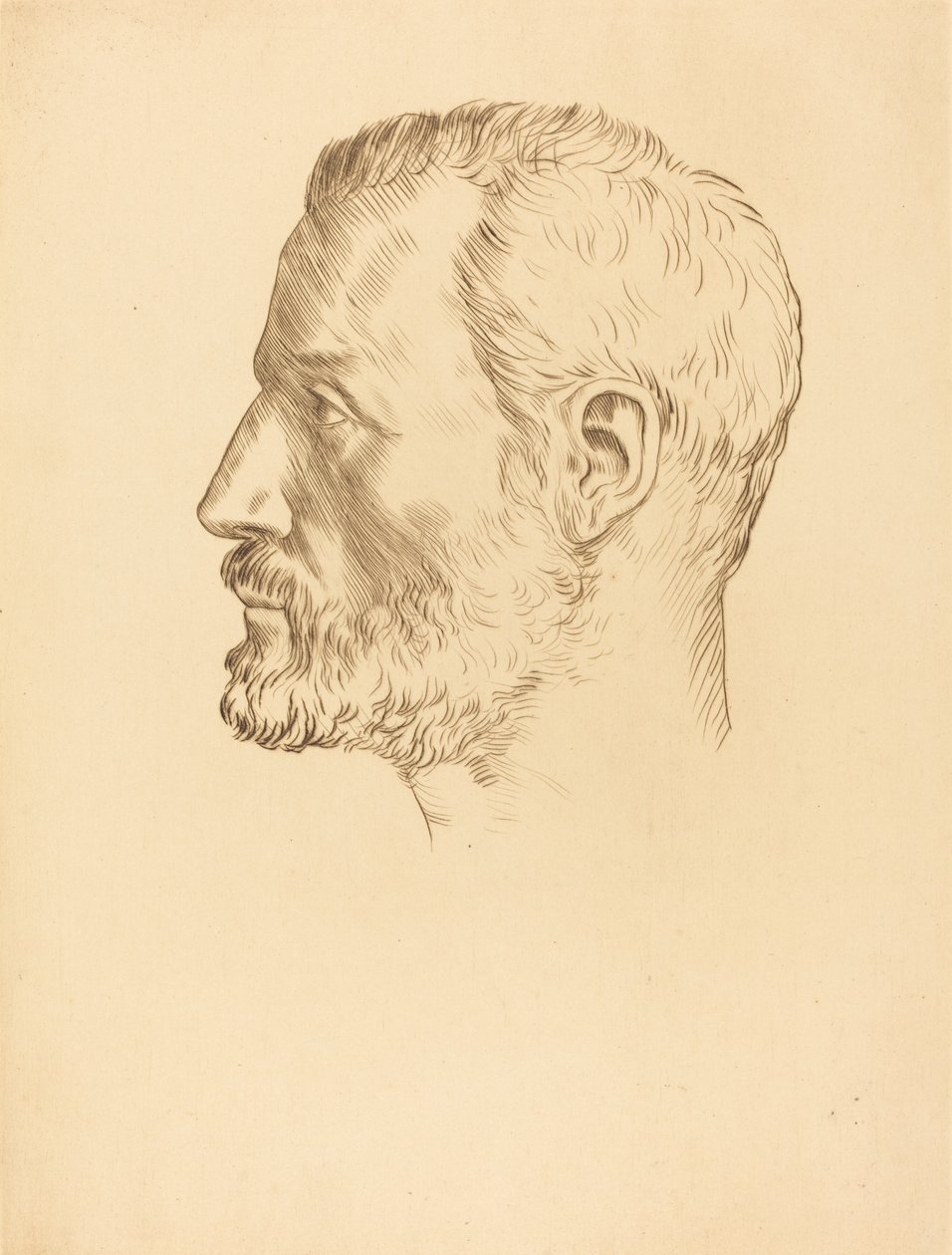 Head of a Man (Tete d'homme) av Alphonse Legros