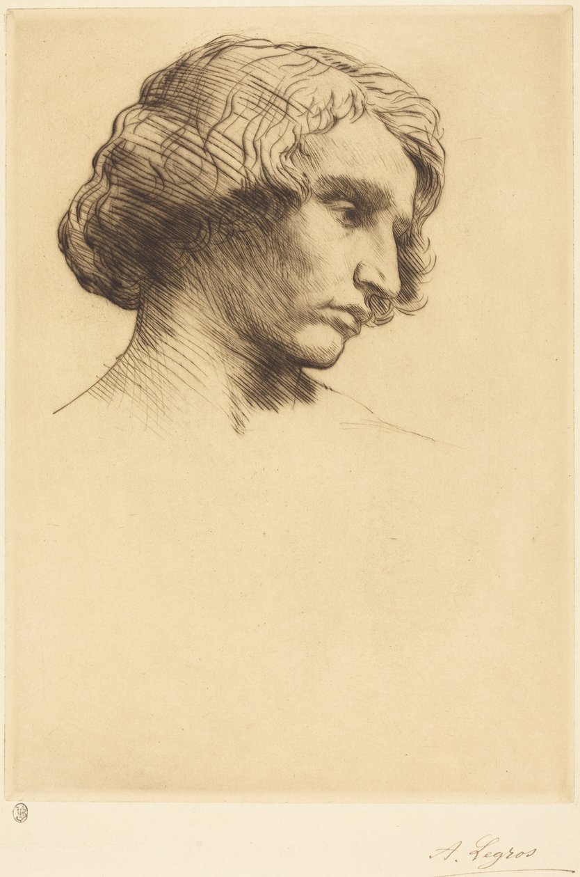 Head of a Man (Mannshode) av Alphonse Legros