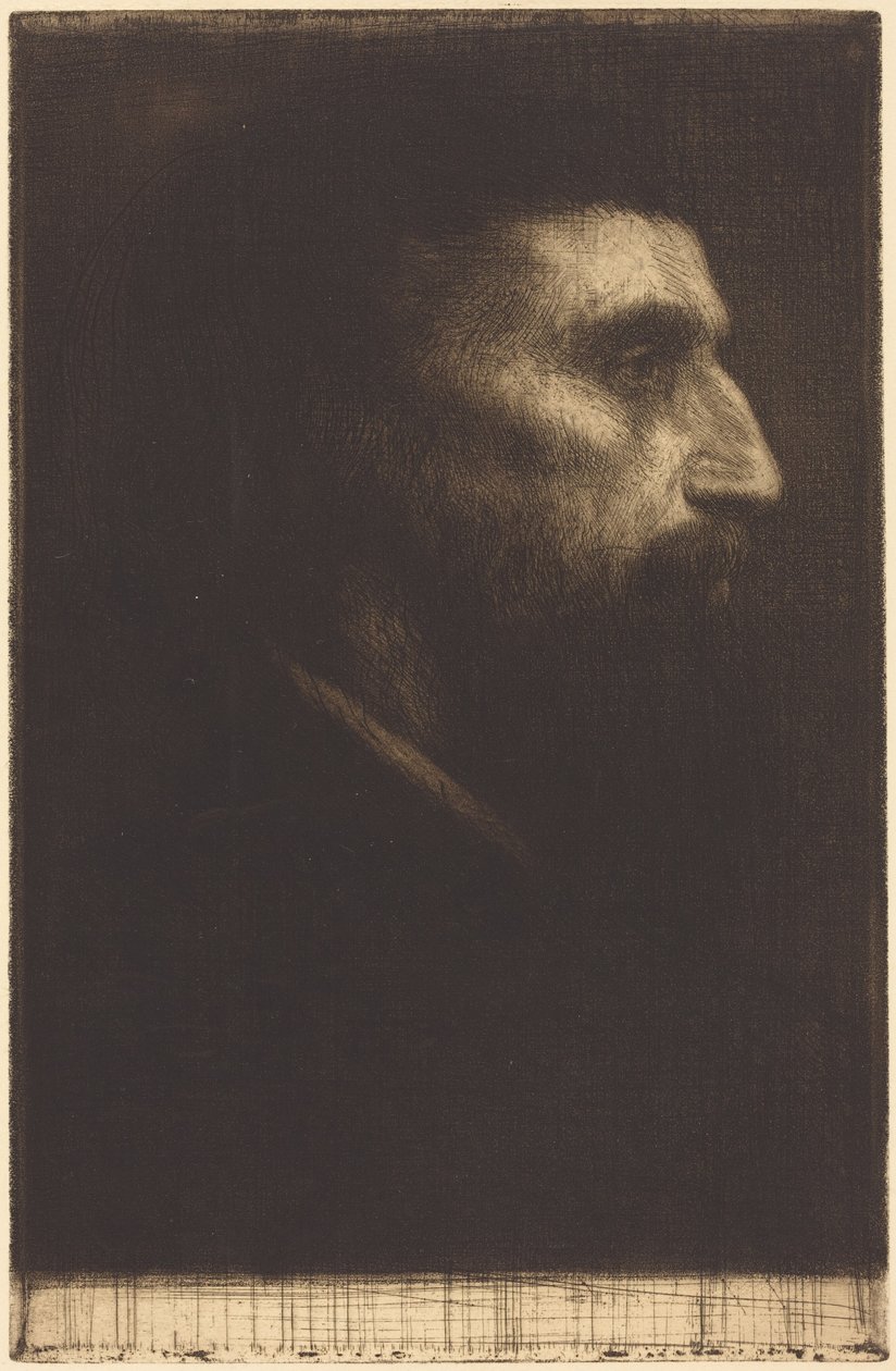 Head of a Man (Mannshode) av Alphonse Legros