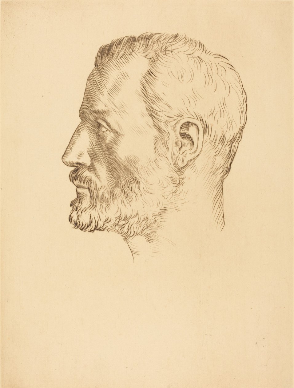 Hodet til en mann av Alphonse Legros