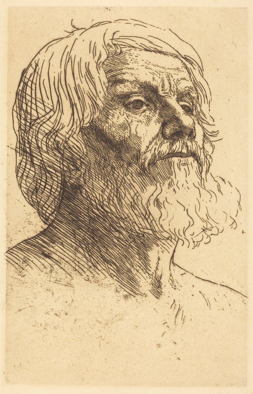 Hode av en mann av Alphonse Legros