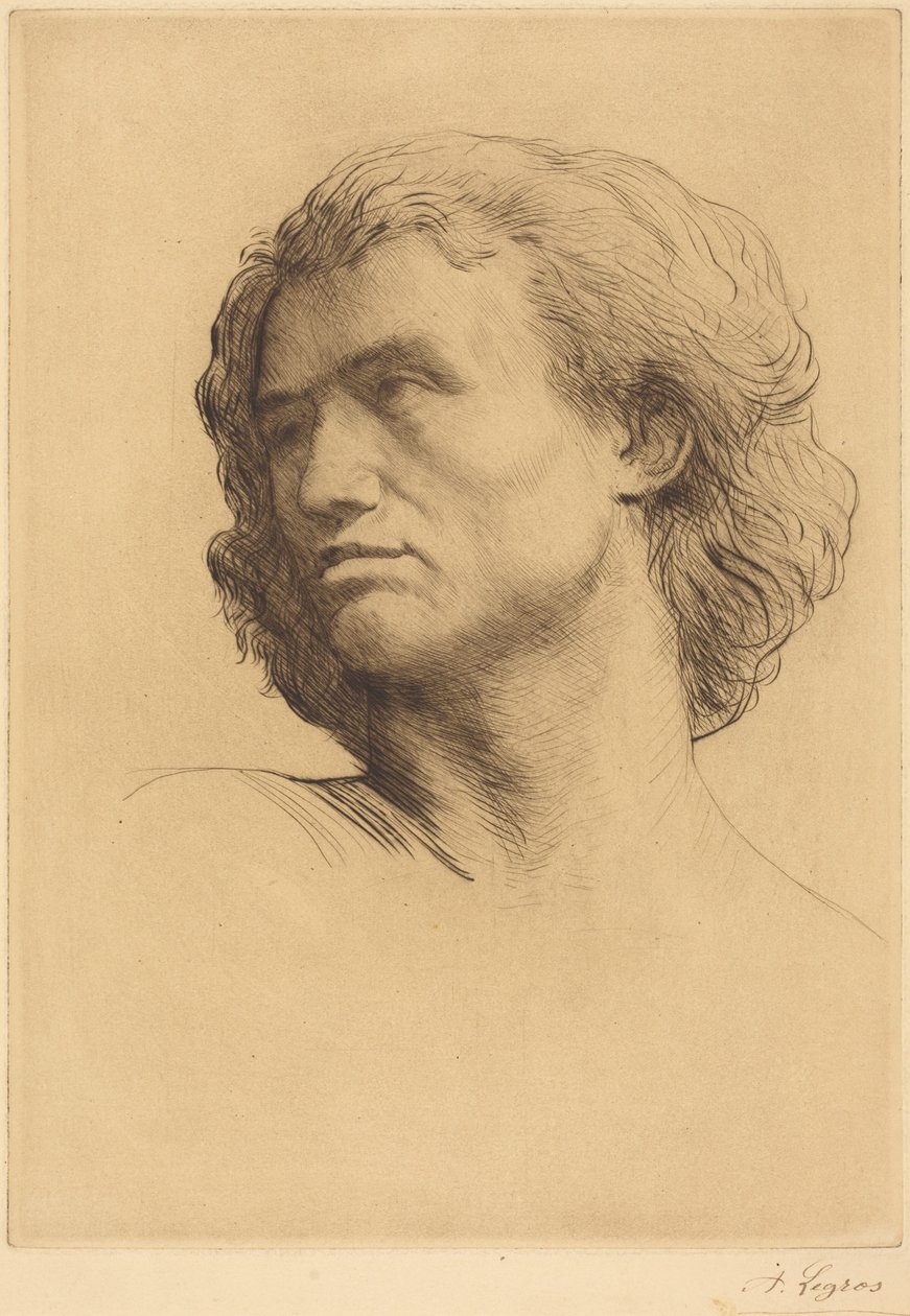 En manns hode av Alphonse Legros