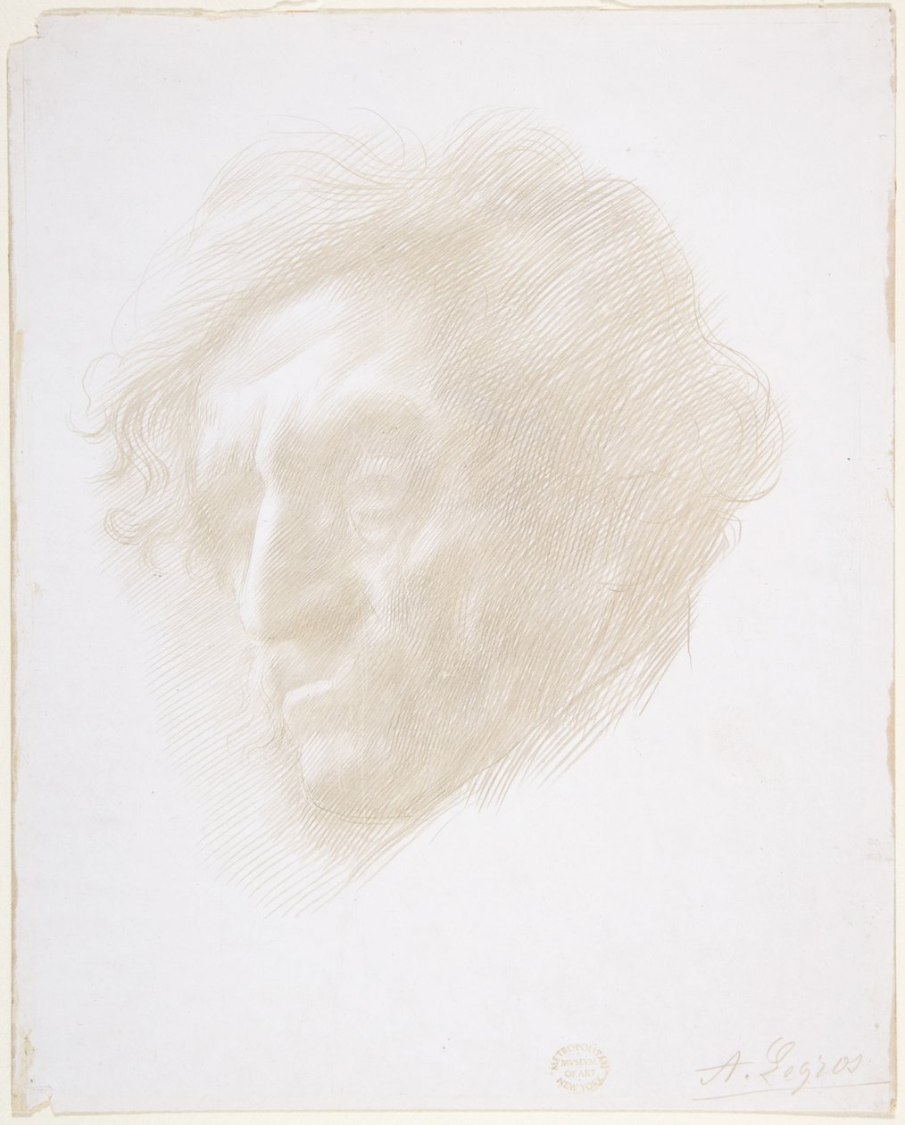 Hodet til en mann av Alphonse Legros