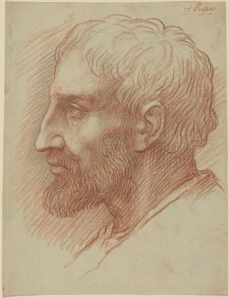 En manns hode av Alphonse Legros