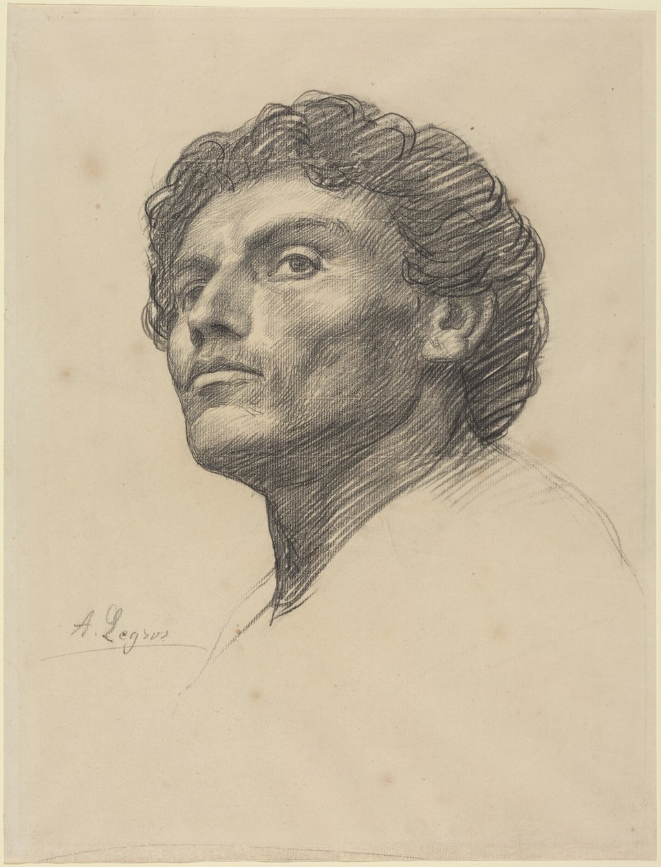En manns hode av Alphonse Legros