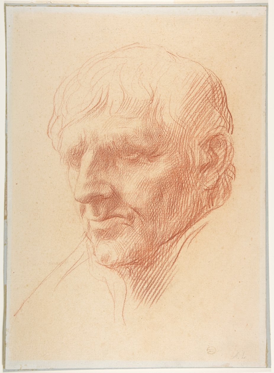 Hode av en mann av Alphonse Legros