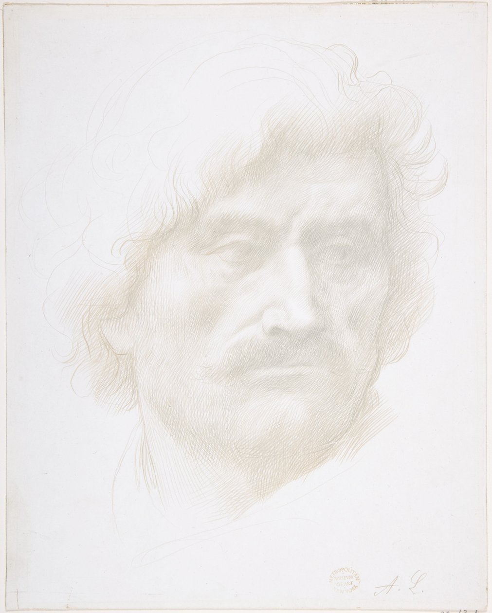 Hode av en mann av Alphonse Legros