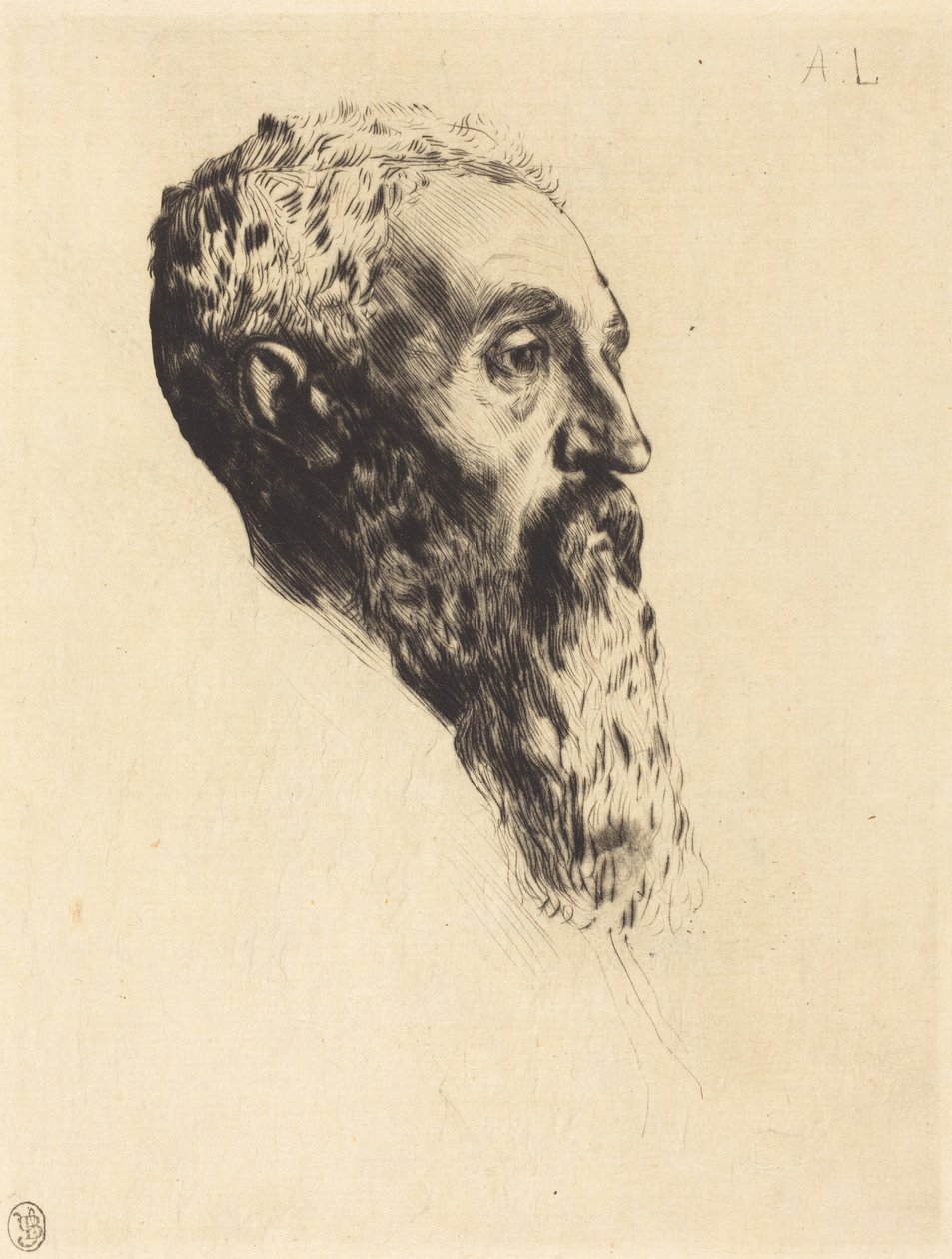 Hode av en modell av Alphonse Legros