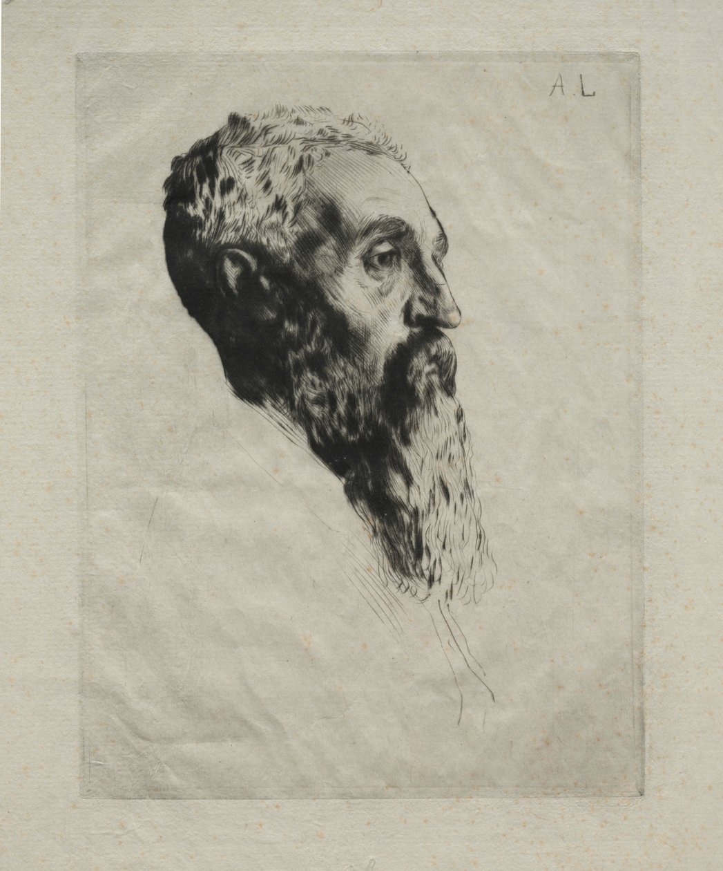 Leder for en modell. av Alphonse Legros