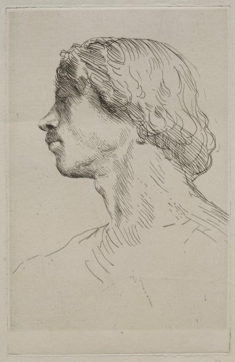 Leder for en modell. av Alphonse Legros
