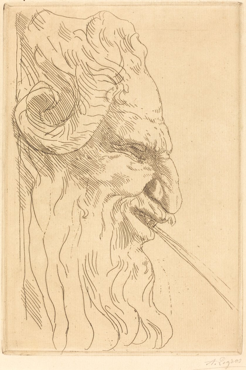Hodet til en satyr (Tete de satyre) av Alphonse Legros